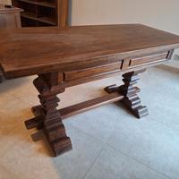 Scrivania in legno massello artigianale anni 60