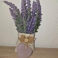 lavanda fiori finti con candela lilla