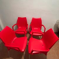 4 sedie  rosse