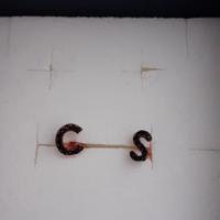 Orecchini lettera S e C argento rosa e strass nero