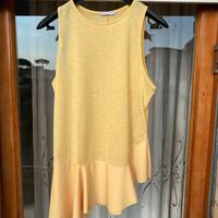 Vestito zara giallo smanicato donna taglia s