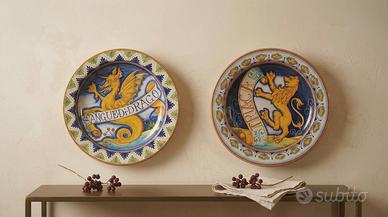 Piatti Maiolica Deruta Sangue di Drago e Triaca