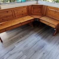 Panca legno, angolo reversibile, sedute apribili