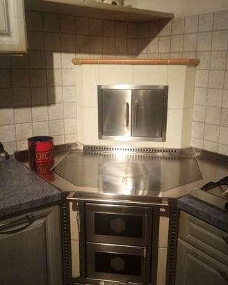 Cucina a legna Pertinger con scaldavivande