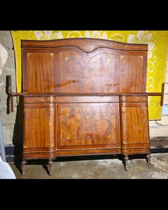 letto antico 1920 in ferro battuto dipinto
