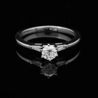 SOLITARIO ANELLO VINTAGE ORO 18KT BRILLANTE 0.50CT