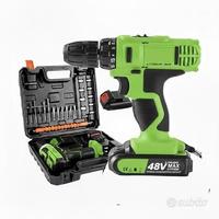 Avvitatore trapano 1 batteria con set attrezzi