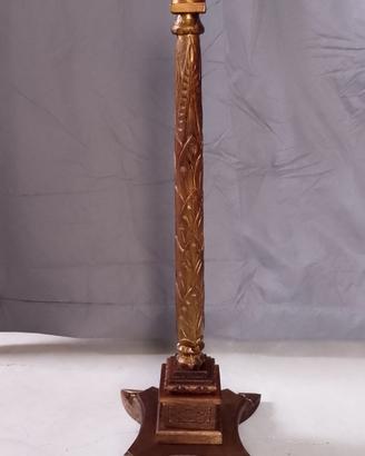 candelabro in legno e ottone