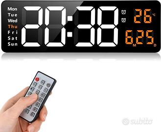 Orologio Digitale Luminoso Da Parete Multifunzione