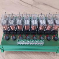 Scheda 8 relè MRE-8 24v AC DC guida DIN nuova