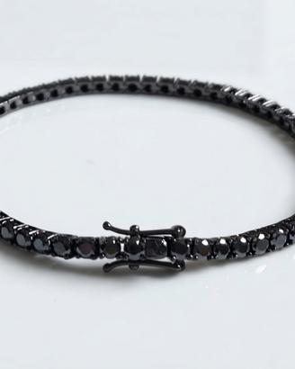 Bracciale Tennis in Argento con Moissanite nera