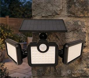faretto led 30W con pannello solare crepuscolare.