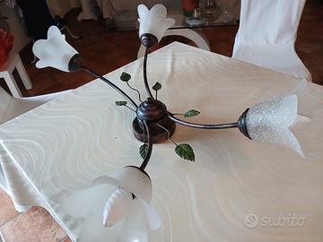 LAMPADARIO in vetro floreale‼️‼️