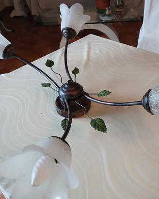 LAMPADARIO in vetro floreale‼️‼️