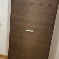 Scarpiera salvaspazio 4 ante a ribalta in legno