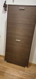 Scarpiera salvaspazio 4 ante a ribalta in legno