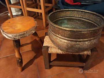 Portavaso vintage in rame e ottone