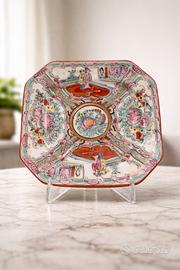 Piatto cinese in stile Canton famille rose vintage