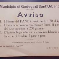 VENTENNIO PREZZO DEL PANE NEL 1921