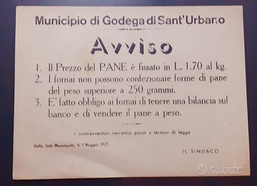 VENTENNIO PREZZO DEL PANE NEL 1921