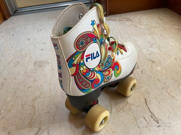 Pattini  FILA Bella White n.35 + casco +protezioni