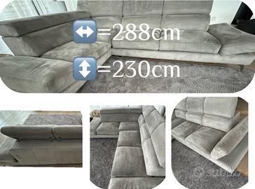Divano, Sofa Nabuk Grigia