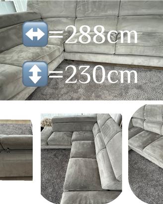 Divano, Sofa Nabuk Grigia