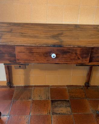 Antico tavolo rustico scrittoio scrivania