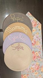 tovagliette con nomi 