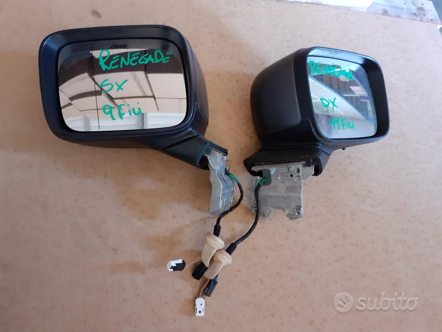 1 Coppia di specchietti retrovisori rotondi, laterali, in alluinio