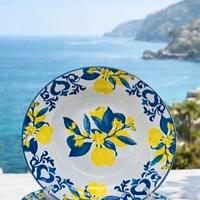 Servizio Piatti 18 pz in ceramica bianca decorata