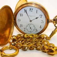 "Elgin USA" orologio savonette gold double  catena