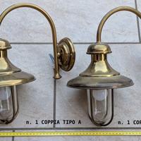 3 coppie di lampade in ottone da interno