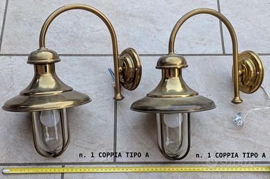 3 coppie di lampade in ottone da interno