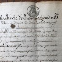 Manoscritto del 1830 – atto notarile