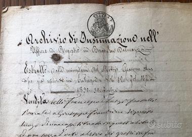 Manoscritto del 1830 – atto notarile