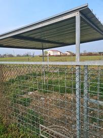recinto per cani ad angolo con tettoia