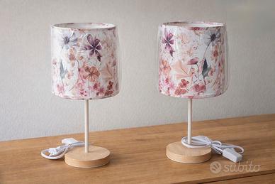 2 Coppia Lampade da Tavolo Floreali