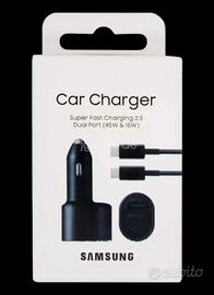 SAMSUNG CAR CHARGER DUAL PORT 15/45W +CAVO TYPE C