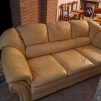 Divano simil pelle 3 posti (2m) giallo