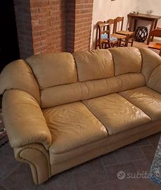 Divano simil pelle 3 posti (2m) giallo