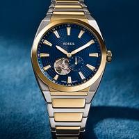 orologio automatico Fossil bracciale oro argento