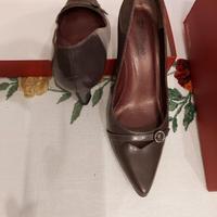 Scarpe eleganti, marò in pelle, tacco 5