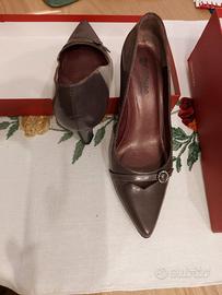 Scarpe eleganti, marò in pelle, tacco 5