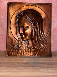 Quadro Madonna in Rame Sbalzato