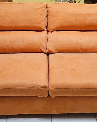 Divano poltronesofà 3 Posti Sfoderabile Arancio