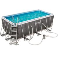 Piscina fuoriterra effetto ratan grigio