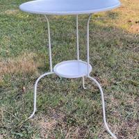 IKEA Lindved, tavolino rotondo bianco metallo