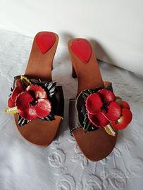 Zoccoli Legno e Pelle. N°39