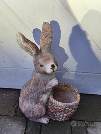 Coniglio in ceramica portavaso portafiori